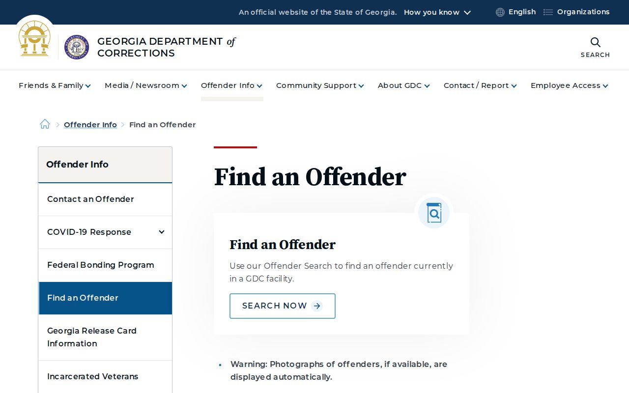 Toombs County criminal history Georgia corrections offender search