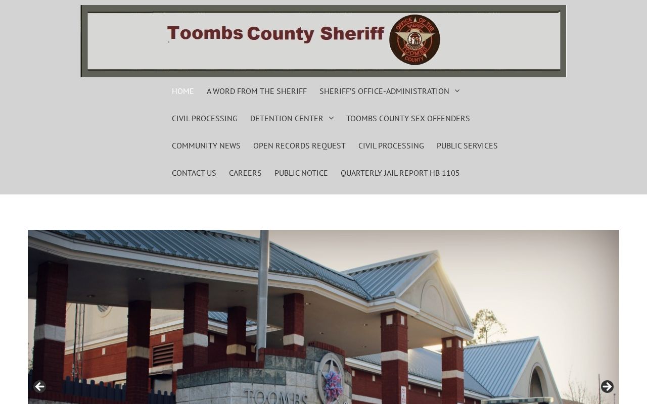 Toombs County criminal history sheriff headquarters services