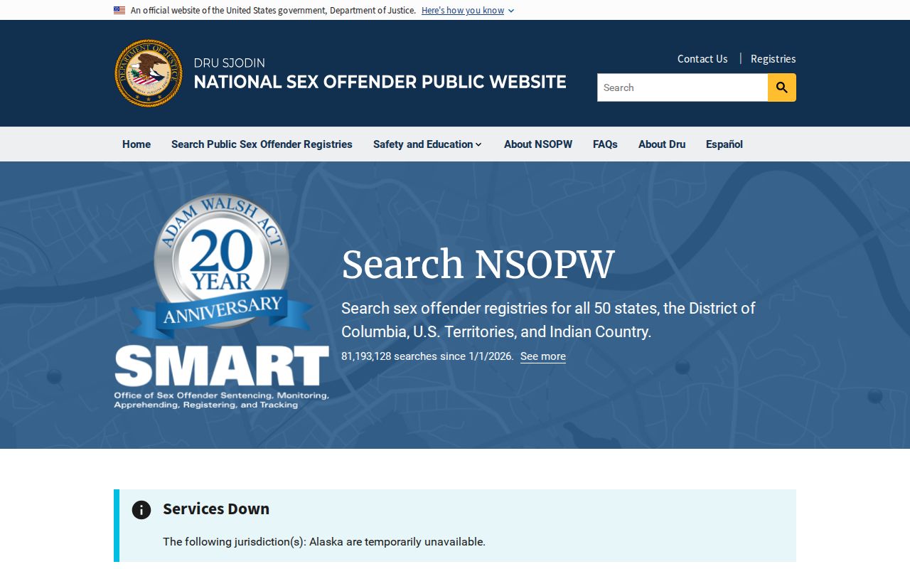 National offender search used with Toombs County registry checks