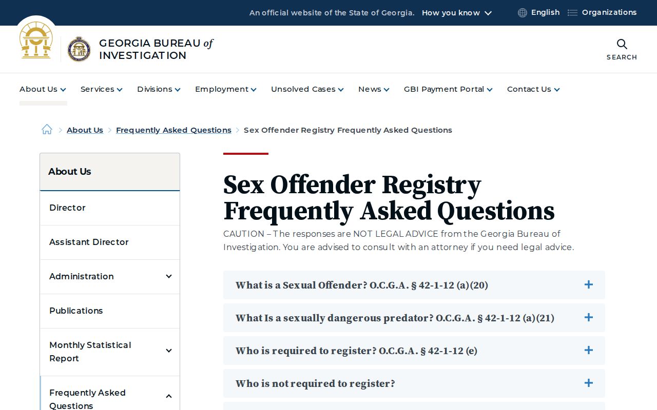 GBI sex offender registry FAQ for Toombs County